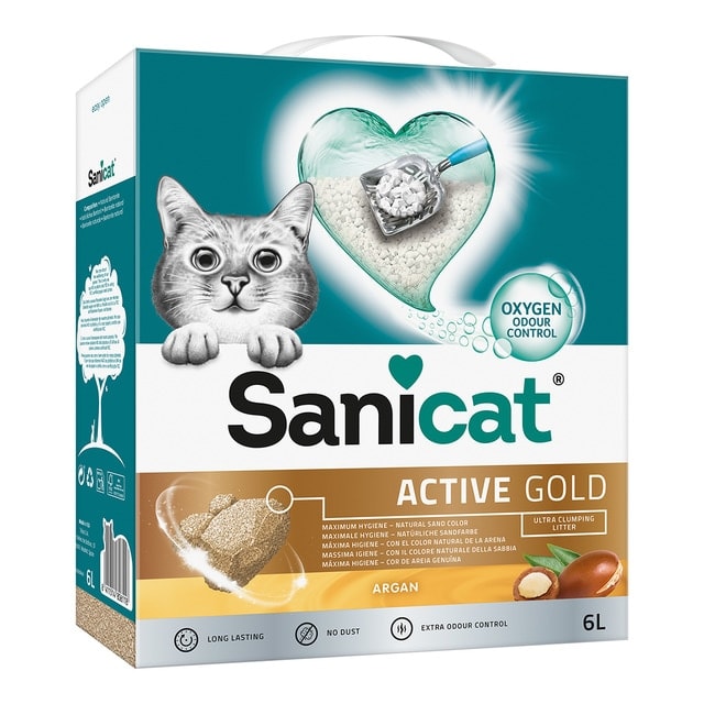 Sanicat - Arena aglomerante Sanicat para gatos Active Gold 6 L. - Image 1