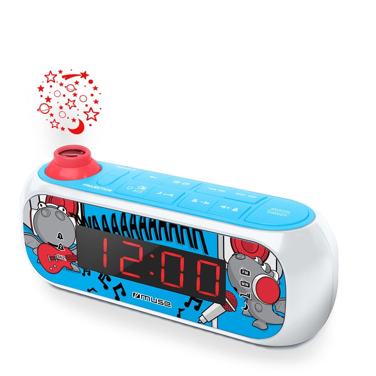Muse - Radio reloj Muse M167KDB con proyector para niños. - Image 1