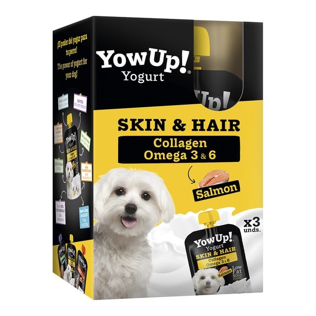 Yow Up - Yogur para perros adultos Yow Up piel y pelo salmón pack 3 uds. - Image 1