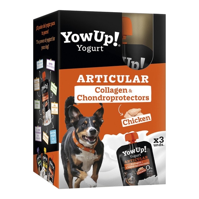 Yow Up - Snack para perros adultos Yow Up yogur articular pollo 3 x 115 g. - Image 1