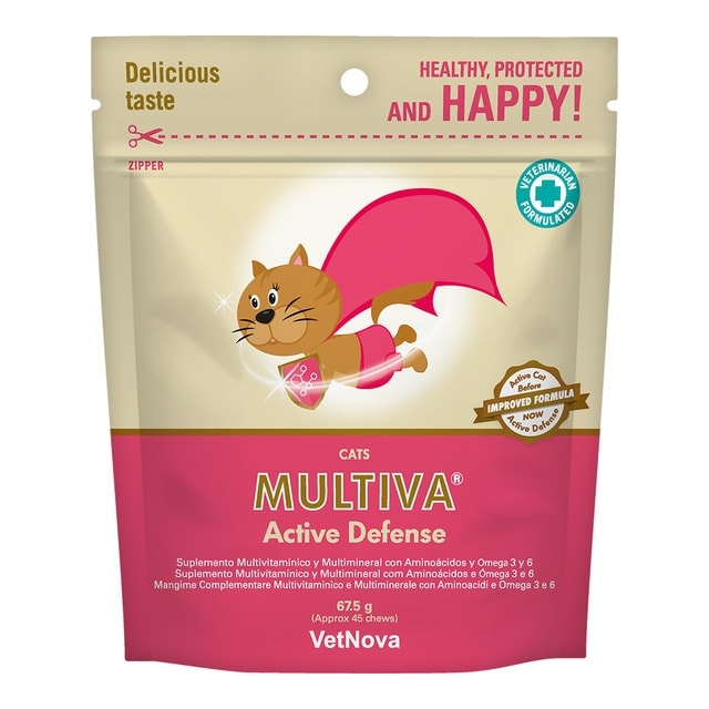 Multiva - Multivitamínico para gatos Vetnova Multiva Active Defense Cat 45 chews. - Image 1
