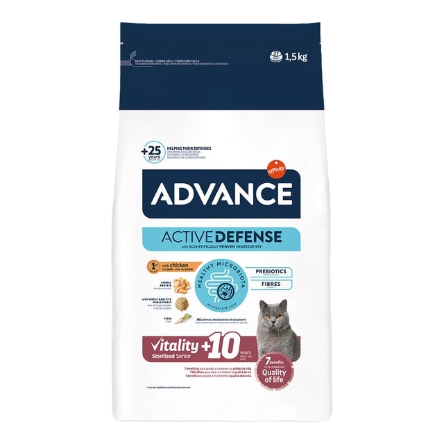Advance - Pienso para gatos sénior esterilizados Advance Sterilized +10 pollo 1,5 kg. - Image 1
