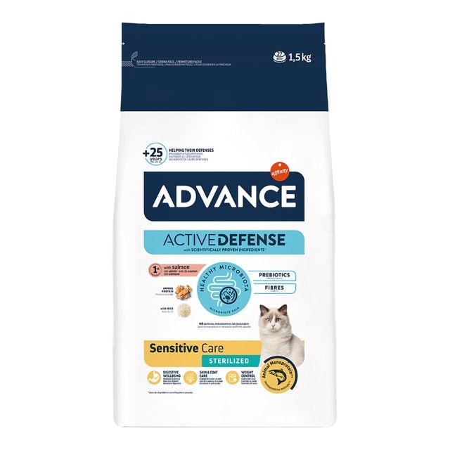 Advance - Pienso para gatos adultos Advance Sterilized Sensitive salmón y cebada. - Image 1