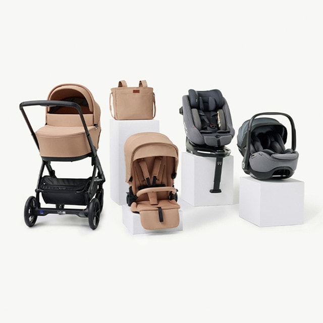 Jané - Pack Jané carrito Keep con 2 sillas de coche y accesorios beige y gris. - Image 1