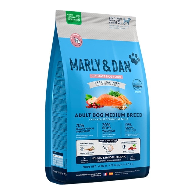 Marly & Dan - Pienso para perros adultos medianos Marly and Dan salmón 4 kg. - Image 1
