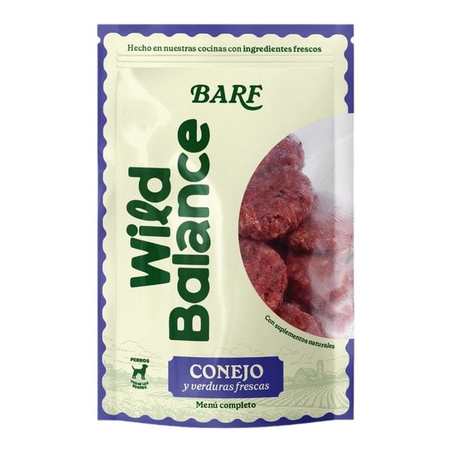 Wild Balance - Comida húmeda para perros Wild Balance barf congelado conejo y verduras 1 kg. - Image 1
