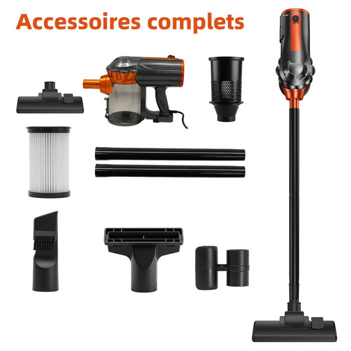 Aspirateur Balai 4 en 1- BISPRICO - HHD - 600W - 26KPa - Filtre HEPA - 5m de câble - Image 1