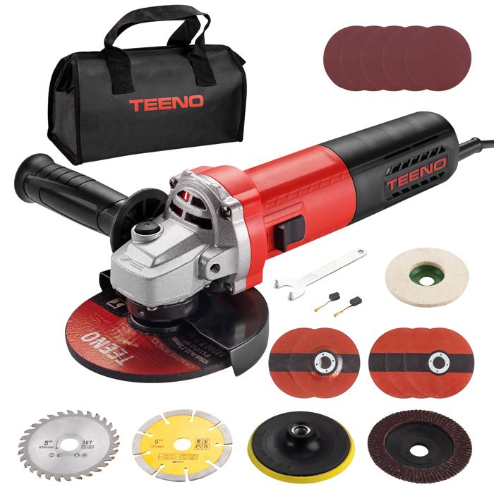 Meuleuse d'angle - TEENO - 1000W - Disque 125 mm - 2000-12000 trs/min - Moteur tout cuivre - Image 1
