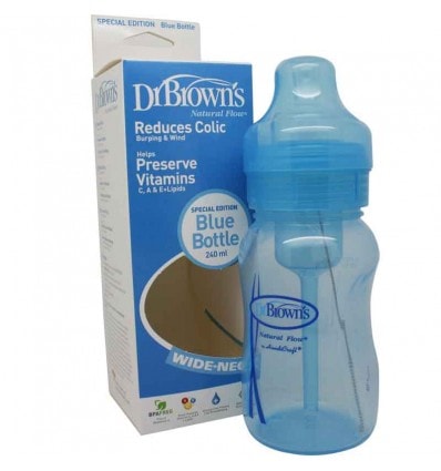 Dr Browns Biberon Boca Ancha Azul 240 ml - Image 1