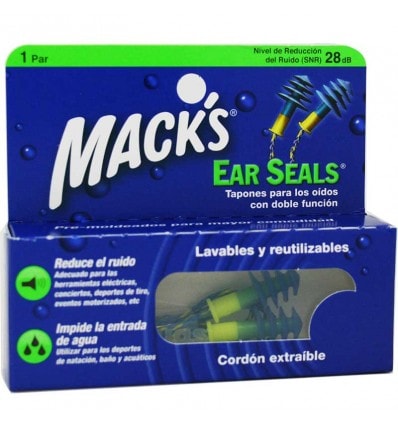 Macks Tapones Ear Seals Goma Cordon 1 par - Image 1