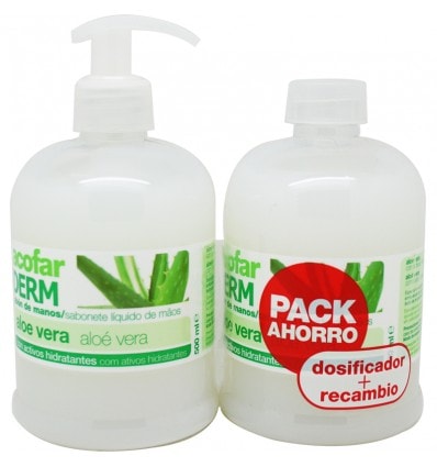 Acofarderm Jabon de Manos Aloe Vera Duplo 1000 ml - Image 1