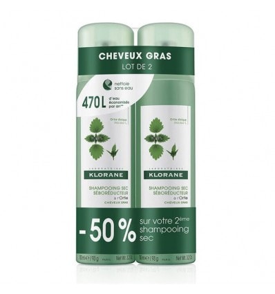 Klorane Champú Seco Ortiga 150 ml+150ml - Image 1