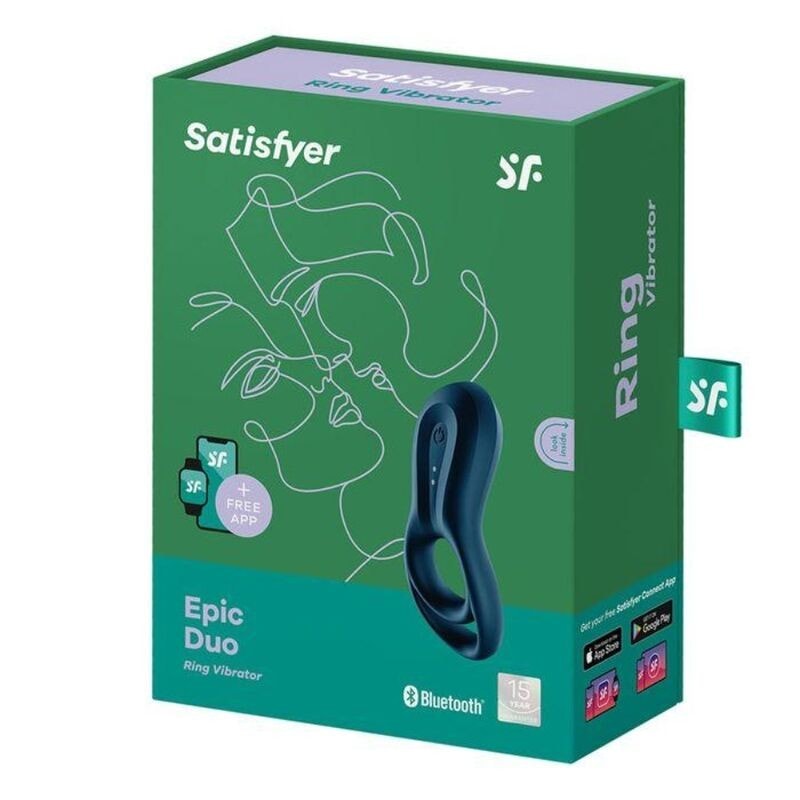 Satisfyer Epic Duo Anillo Vibrador App Azul - Image 1