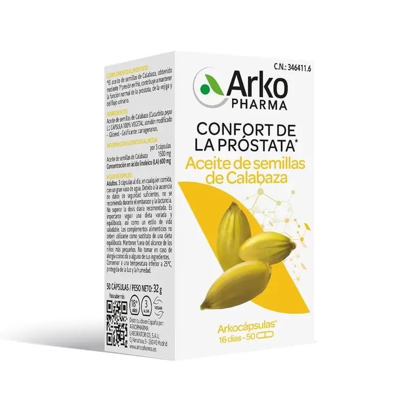 Arkocapsulas Aceite Semillas Calabaza 50 Cápsulas Bio - Image 1