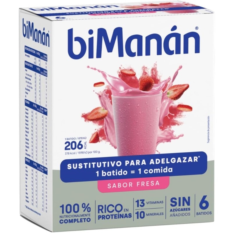 Bimanan Beslim Batidos Fresa 6 unidades - Image 1