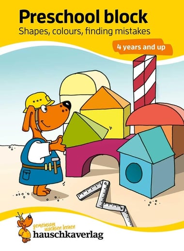 Kindergarten Activity Book from age 4 years - Shapes, colours, spot the difference - for boy & girl : Colourful puzzle block - fun educational learning - Image 1