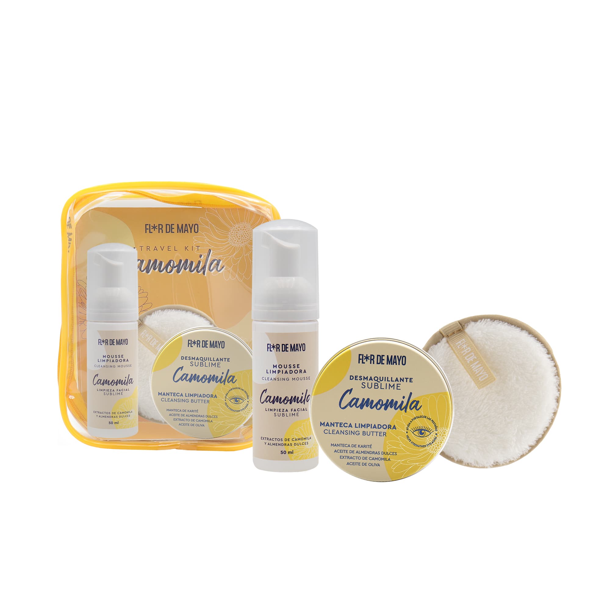 Flor de Mayo
Set de Viaje Limpiador Facial Camomila