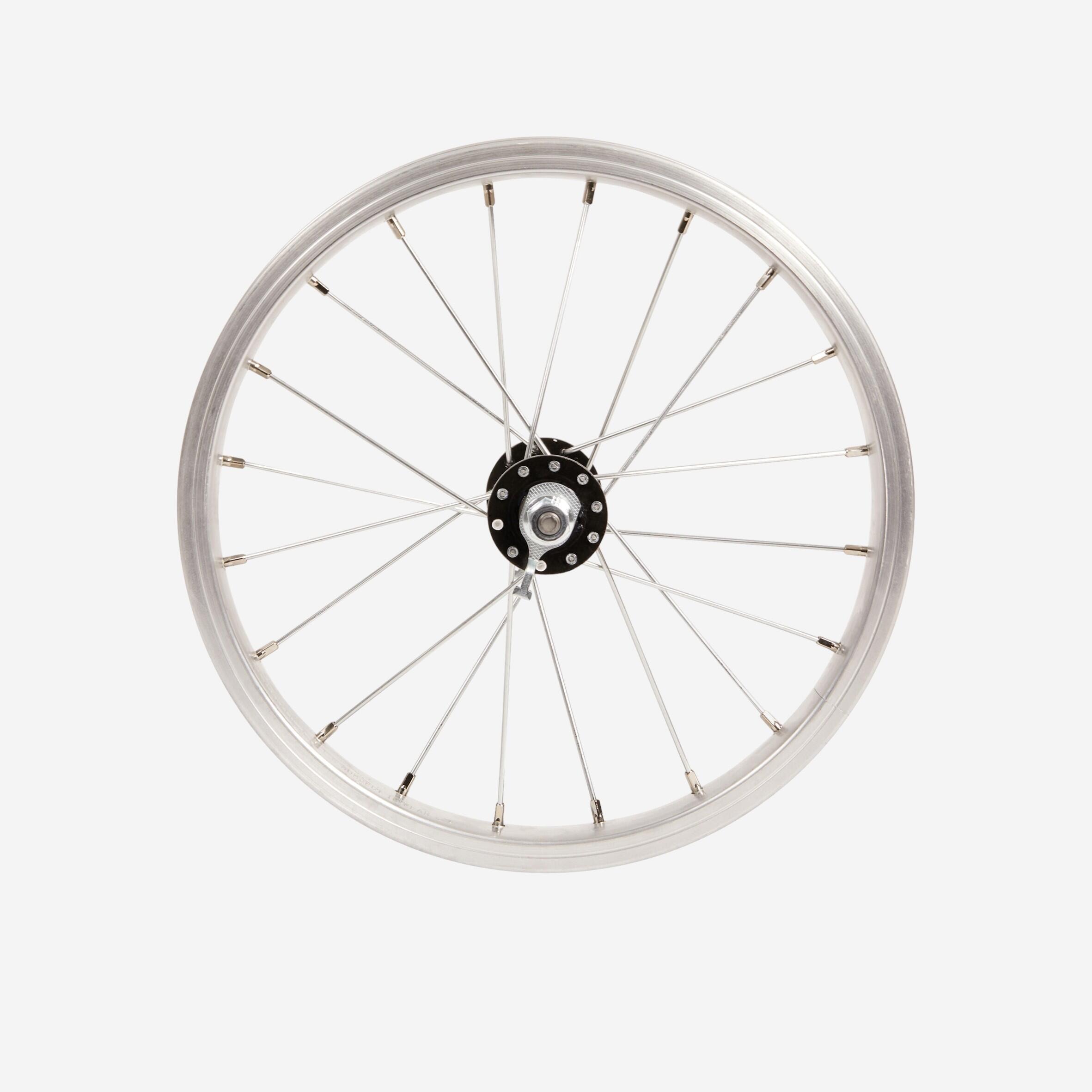 Roue vélo enfant 14 pouces avant argent - Image 1