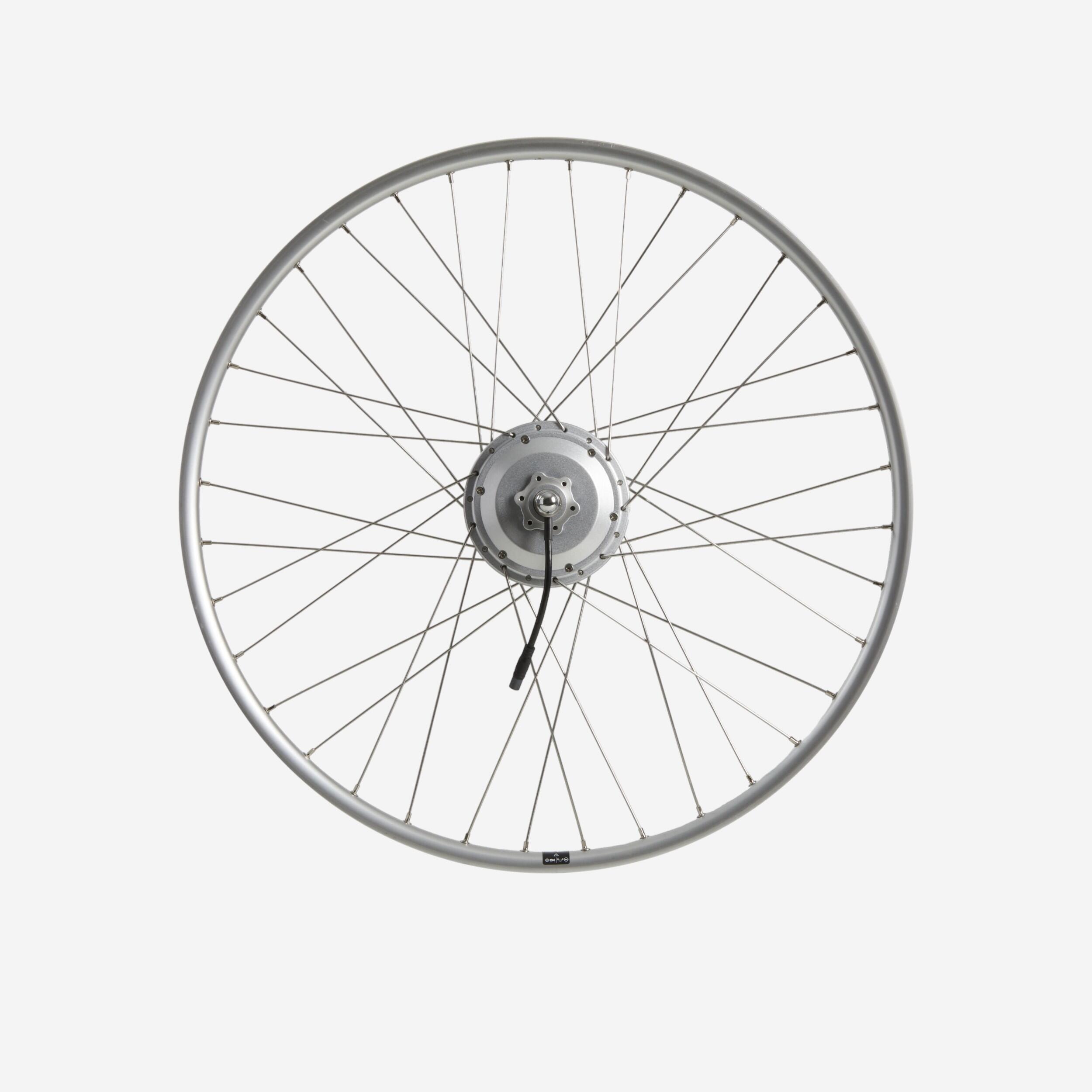 roue velo ville assistance electrique 28 pouces arrière double parois 36v argent - Image 1