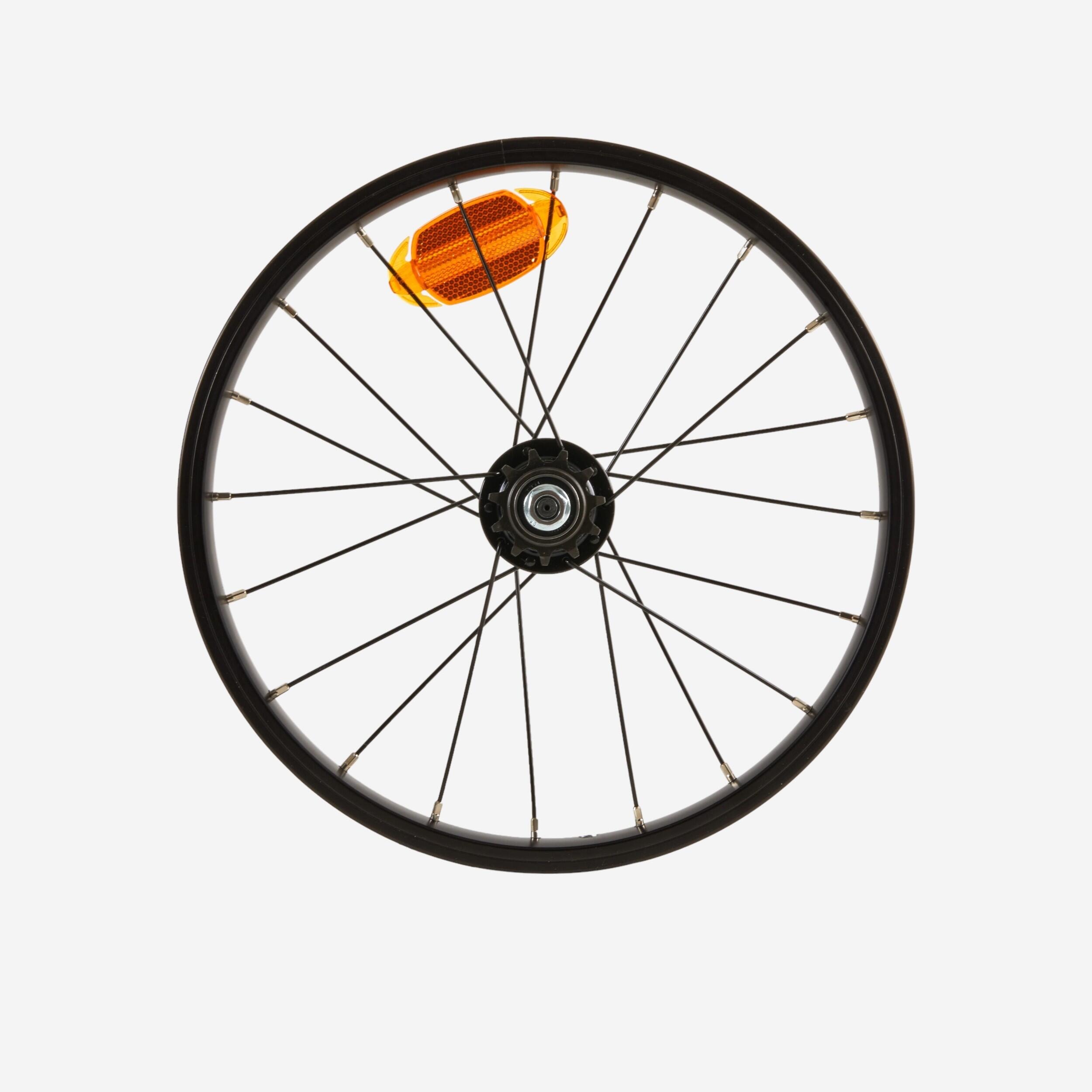 Roue vélo enfant 16 pouces arrière à roue libre intégré 11 dents noir rayon noir - Image 1