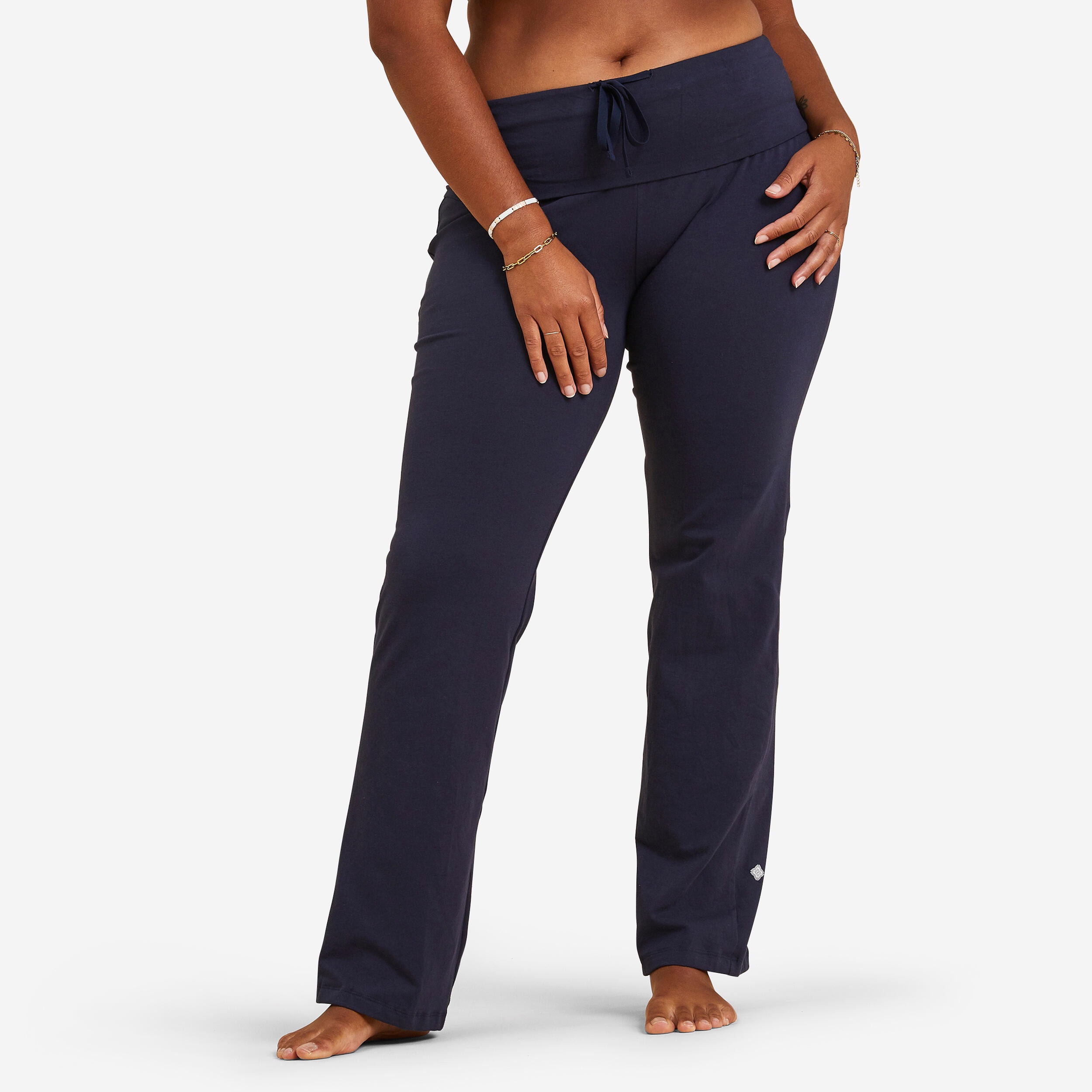 Seconde vie - Pantalon coton yoga femme marine - Image 1