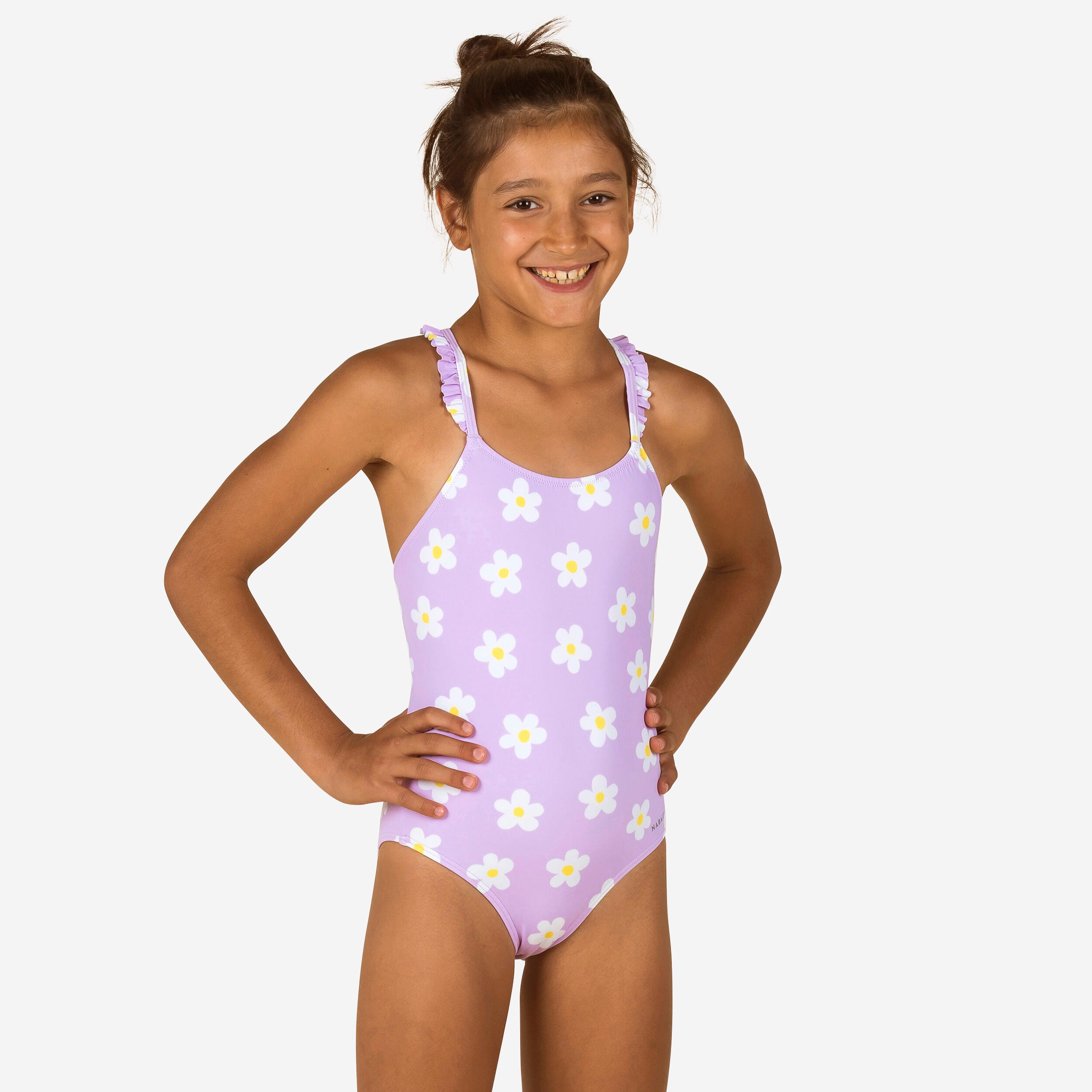 Maillot de bain de natation 1 pièce Fille enfant Lila marg lilas - Image 1