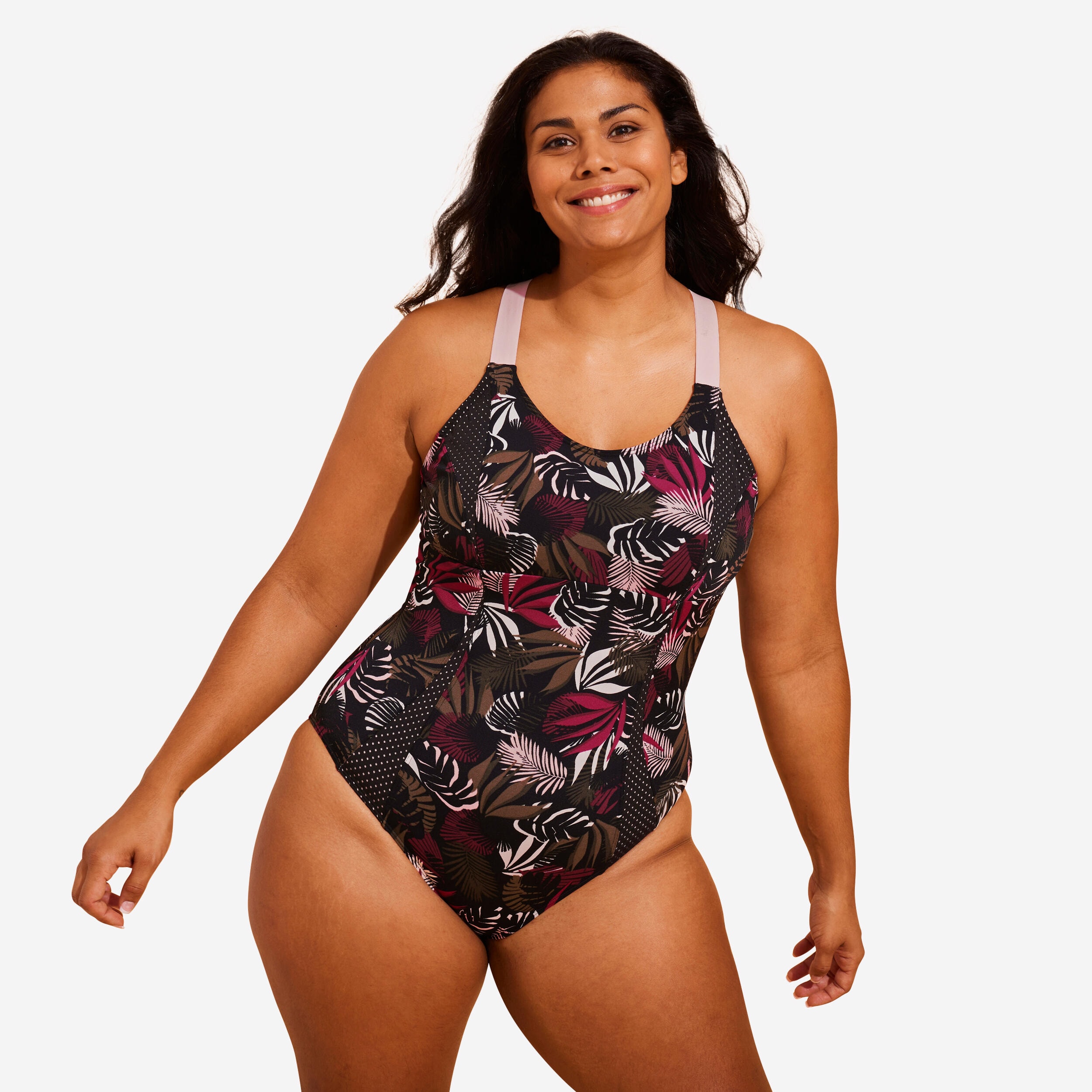 Maillot de bain 1 pièce Aquagym-Aquabike femme Elea Saf kaki - Image 1