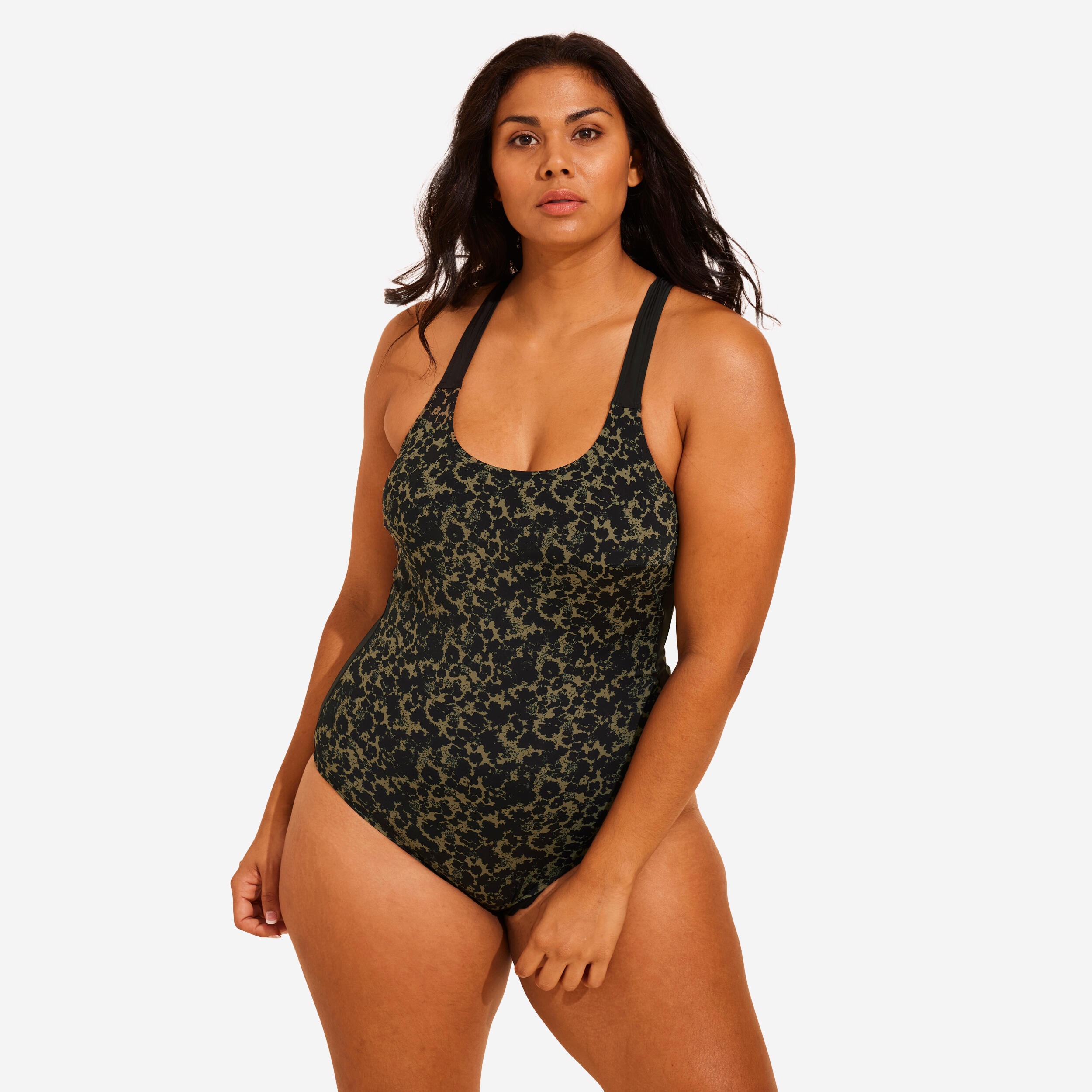 Maillot de bain 1 pièce Aquagym-Aquabike femme Sofi Lica kaki - Image 1