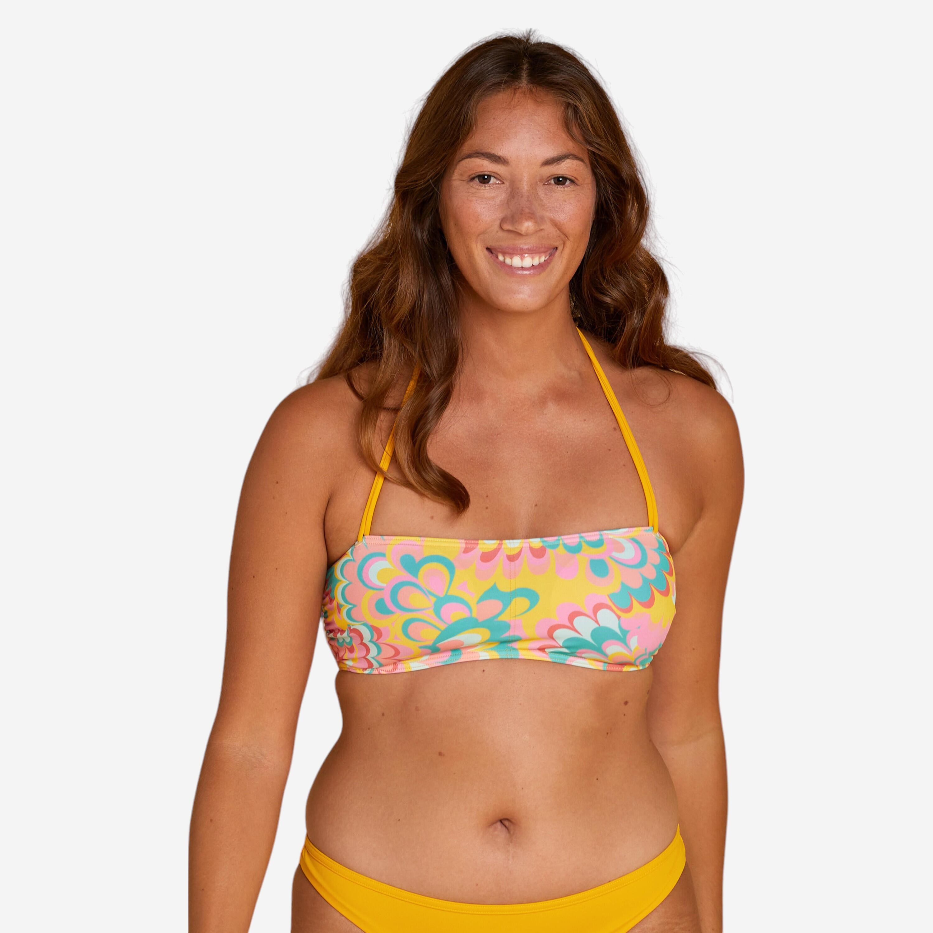 Haut de maillot de bain bandeau femme LORI FLOWY Jaune - Image 1