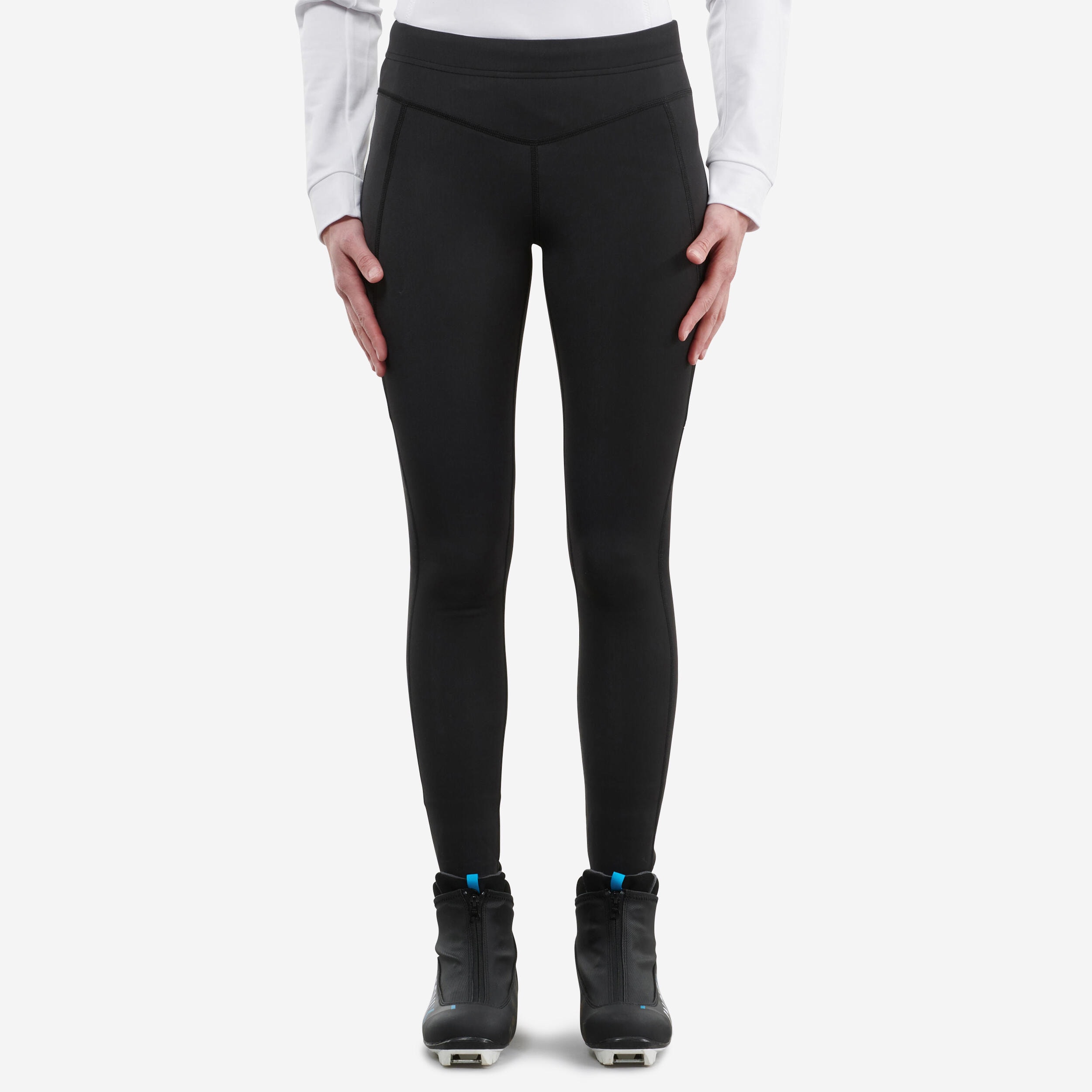 Collant chaud de ski de fond noir XC S TIGHT 100 femme - Image 1