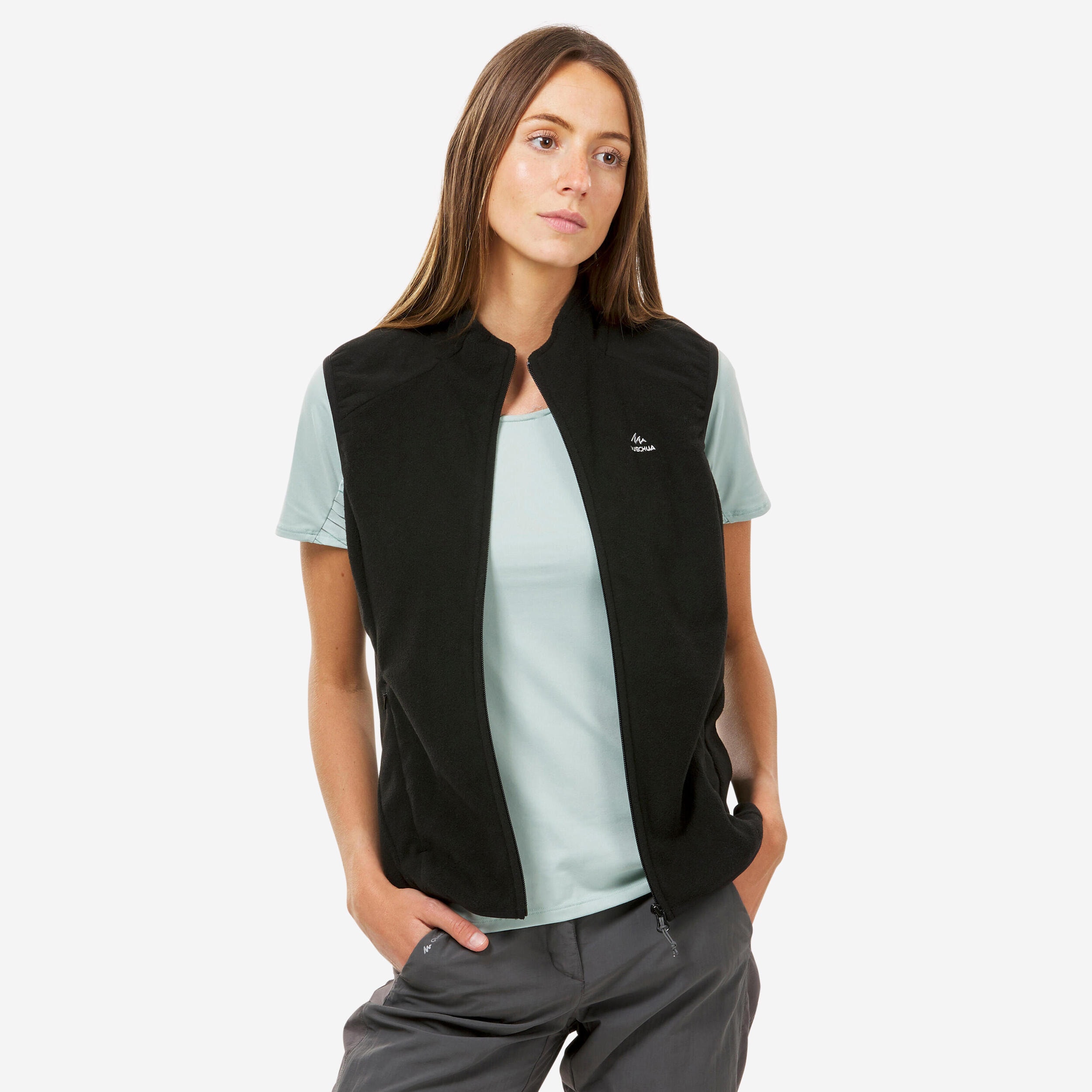 Gilet polaire de randonnée montagne femme, MH100 noir - Image 1
