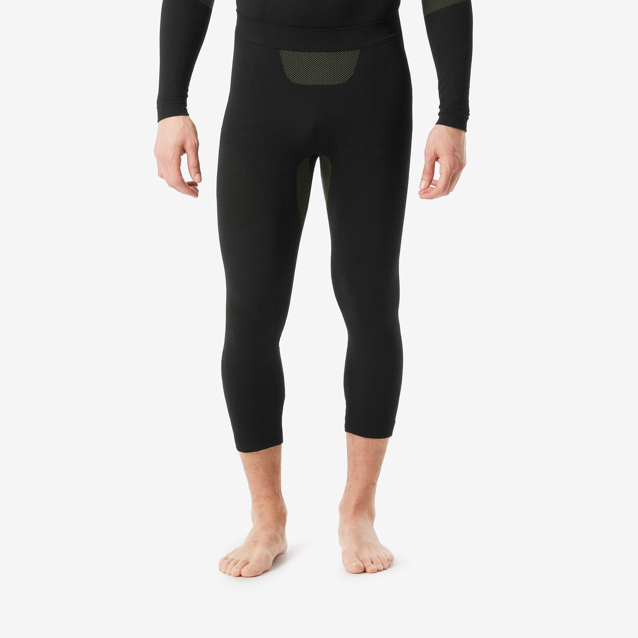 Sous-vêtement de ski thermique seamless homme, BL 500 Soft bas noir et kaki - Image 1