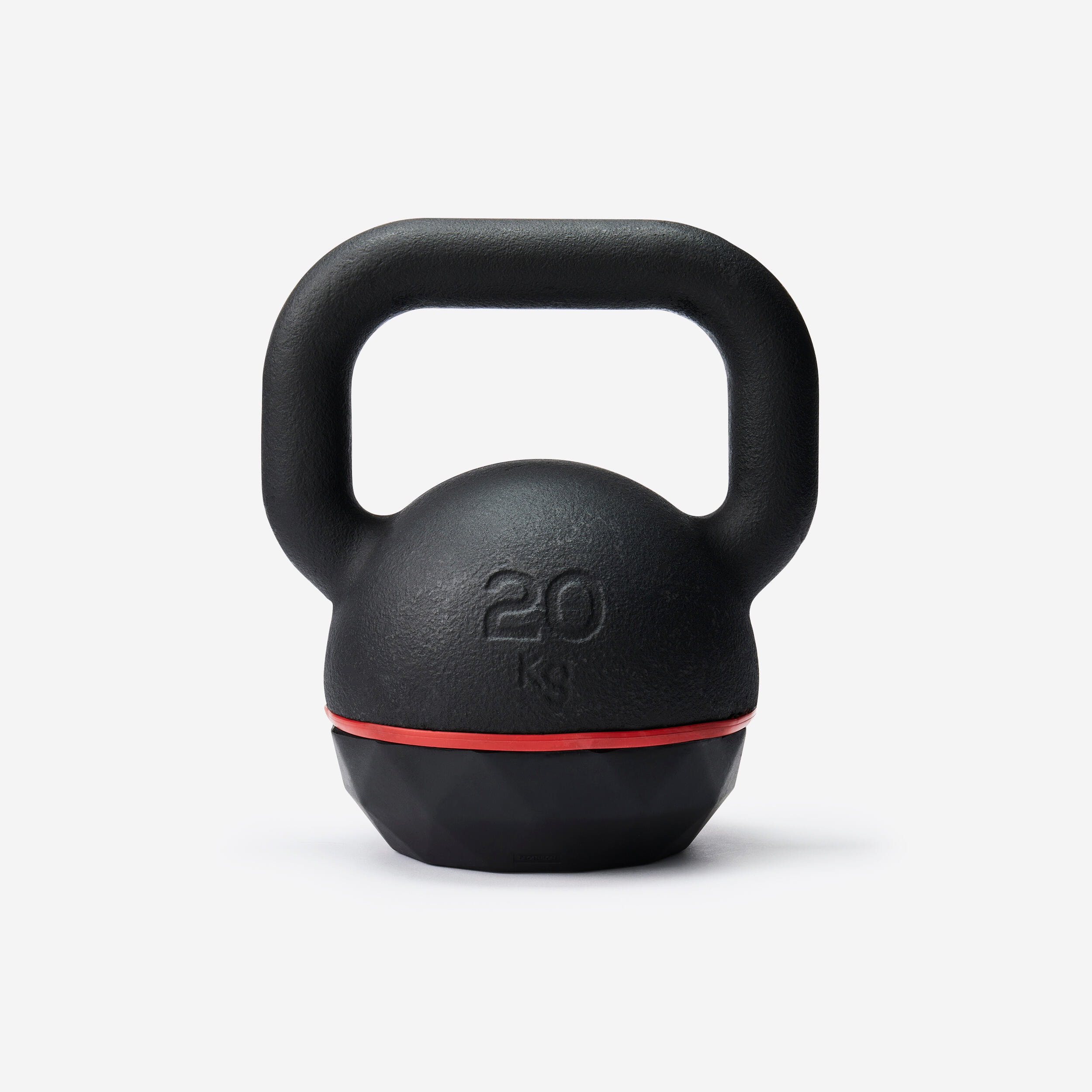 Kettlebell en fonte et base caoutchouc 20 kg, composé à 80 % de fonte recyclée - Image 1