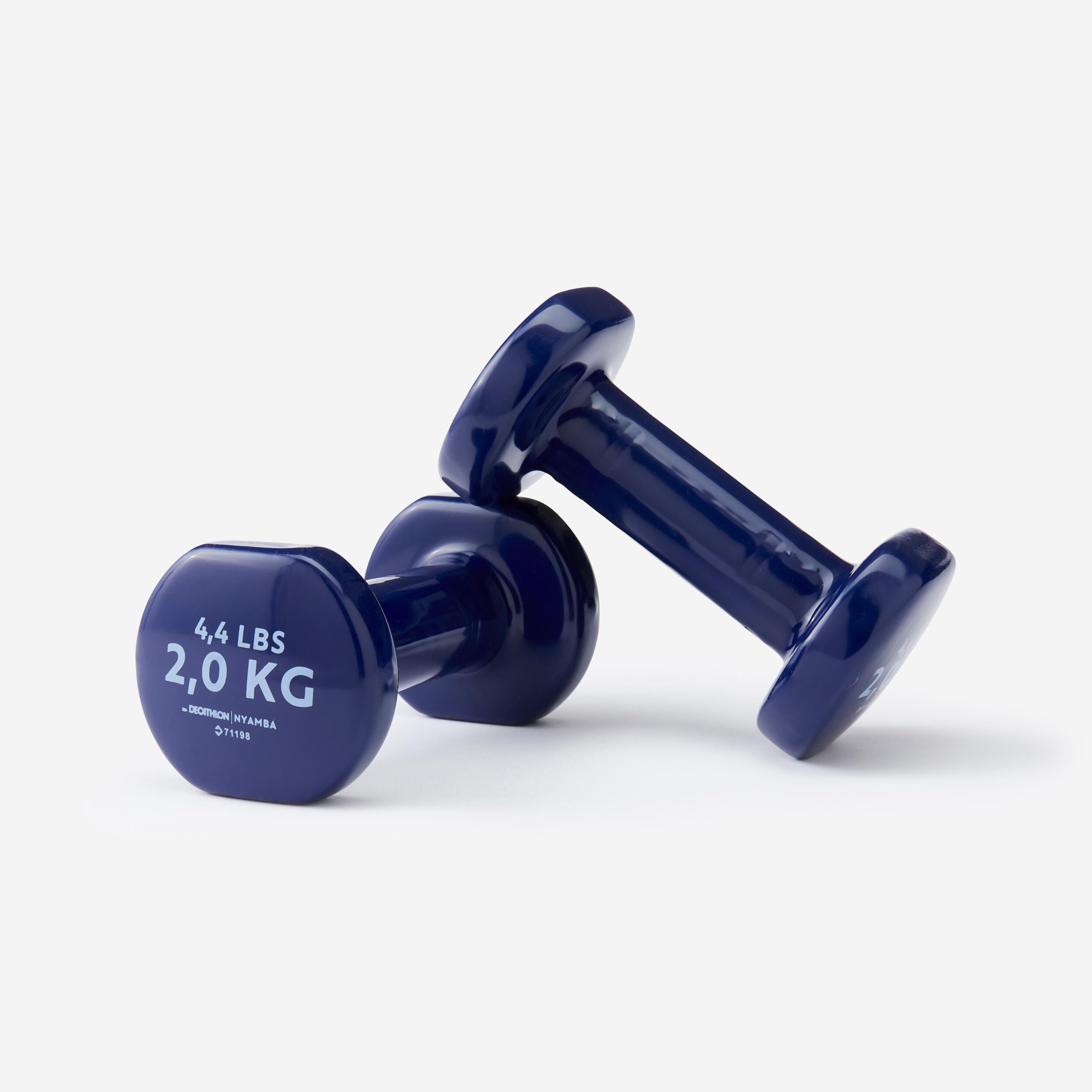 Paire d'haltères fitness 2*2 kg, fonte à 80% recyclée, bleu - Image 1