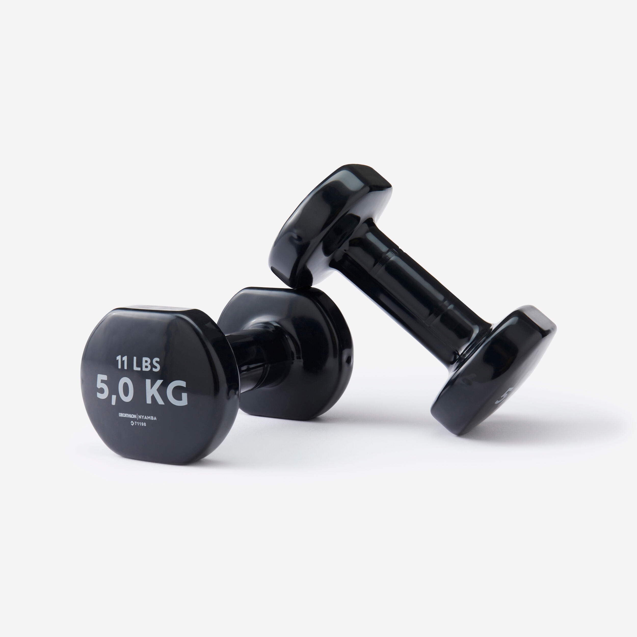Paire d'haltères fitness 2*5 kg, noir, fonte en partie recyclée - Image 1