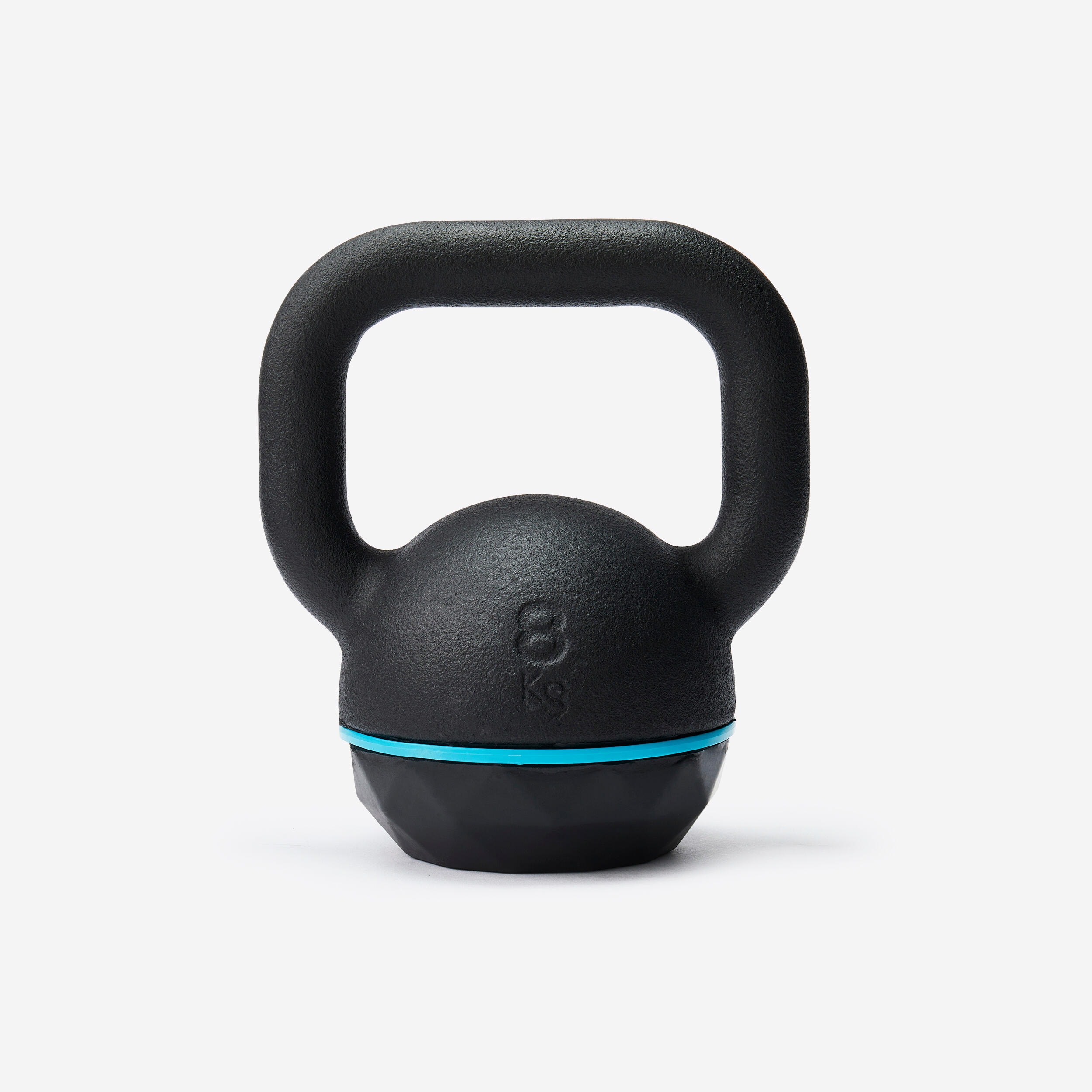 Kettlebell en fonte et base caoutchouc 8 kg, composé à 80 % de fonte recyclée - Image 1