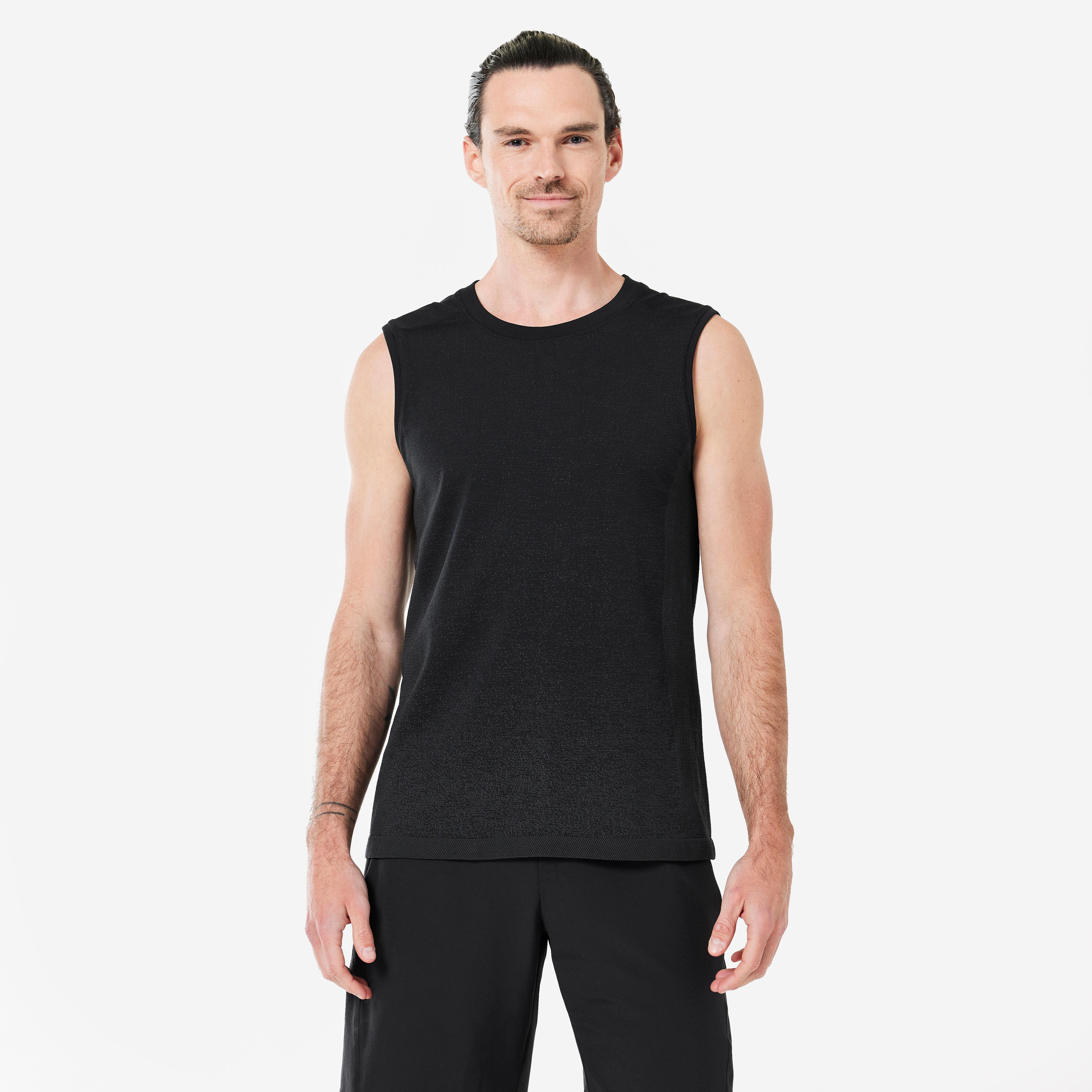 DEBARDEUR SEAMLESS-SANS COUTURES YOGA DYNAMIQUES HOMME NOIR - Image 1