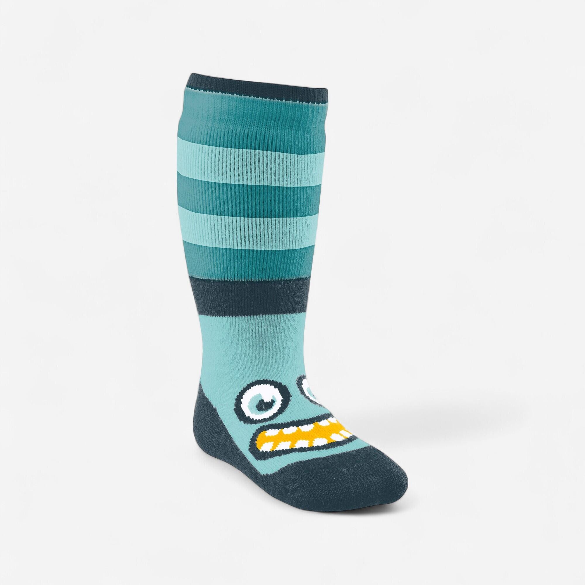 Chaussettes de ski chaudes et confortables bébé, socks 500 bleu - Image 1