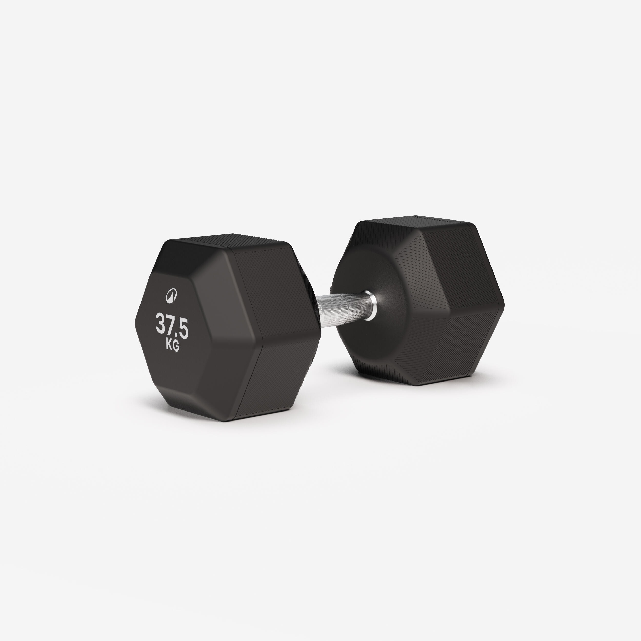 Haltère de crosstraining et musculation Dumbell hexagonale 37,5 kg, noir - Image 1