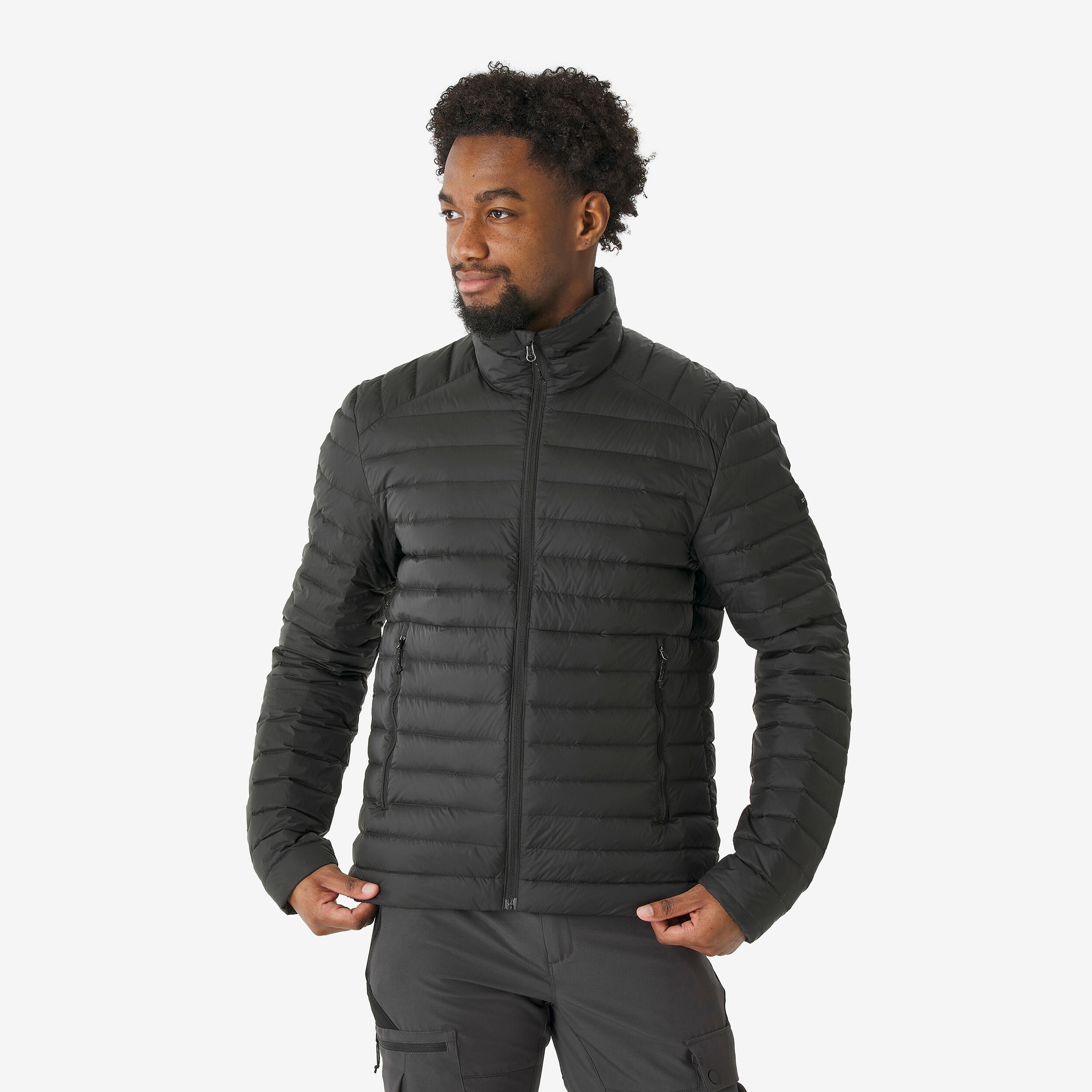 Doudoune de trek avec 90 % duvet recyclé -3°C homme, MT100 noir - Image 1