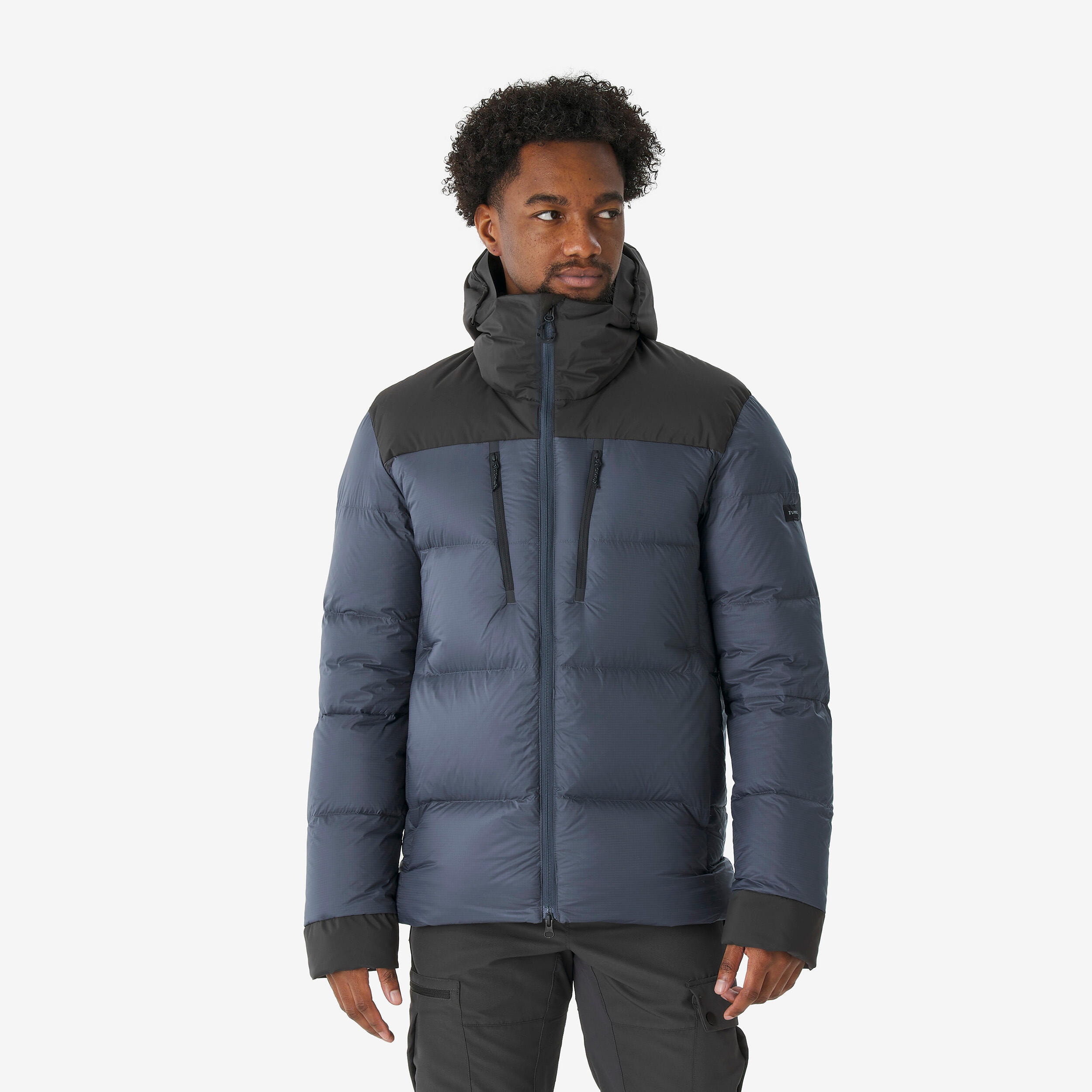 Doudoune en duvet à capuche -20°C homme, MT900 gris - Image 1