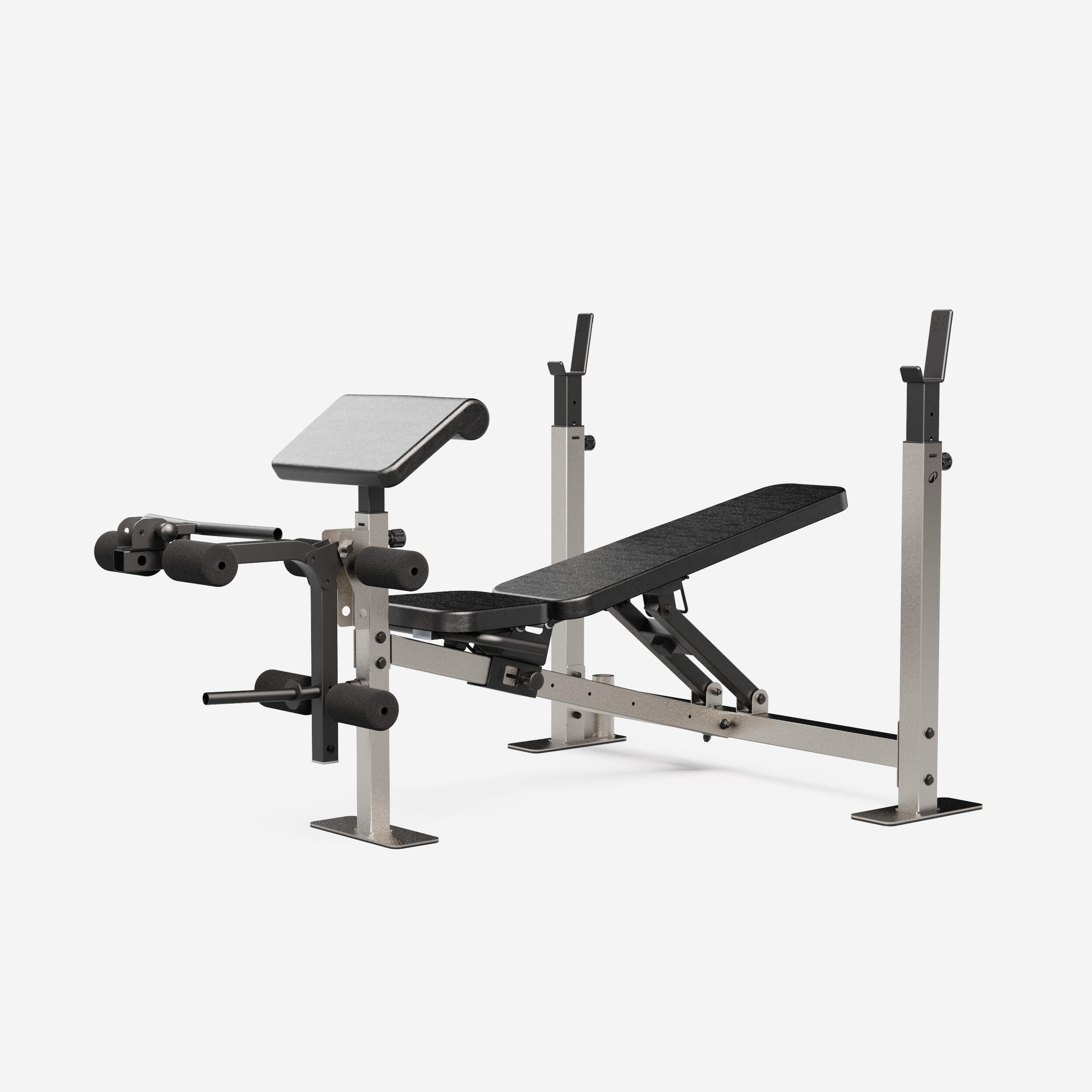 Banc de musculation avec chandelles avec station de biceps curl et de leg curl - Image 1
