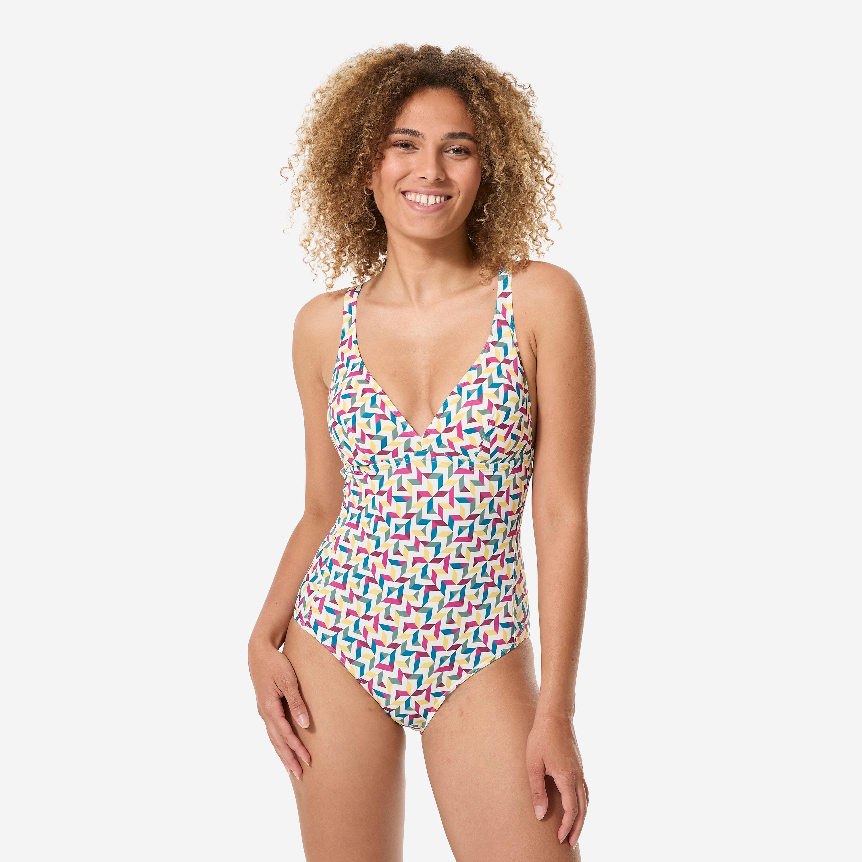 Maillot de bain 1 pièce surf femme, Daria Mosa beige - Image 1