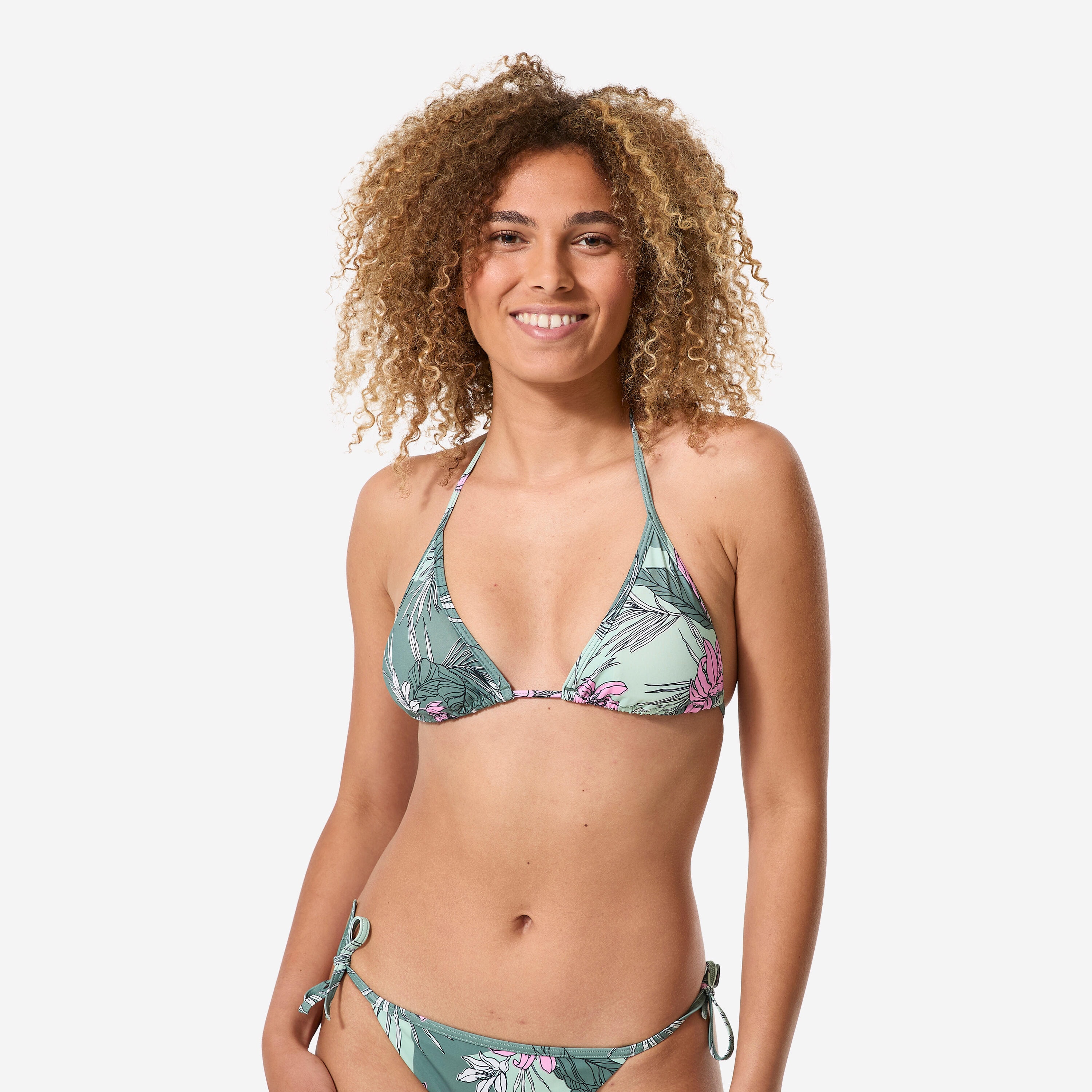 Haut de maillot triangle surf femme, Mae Numea kaki - Image 1