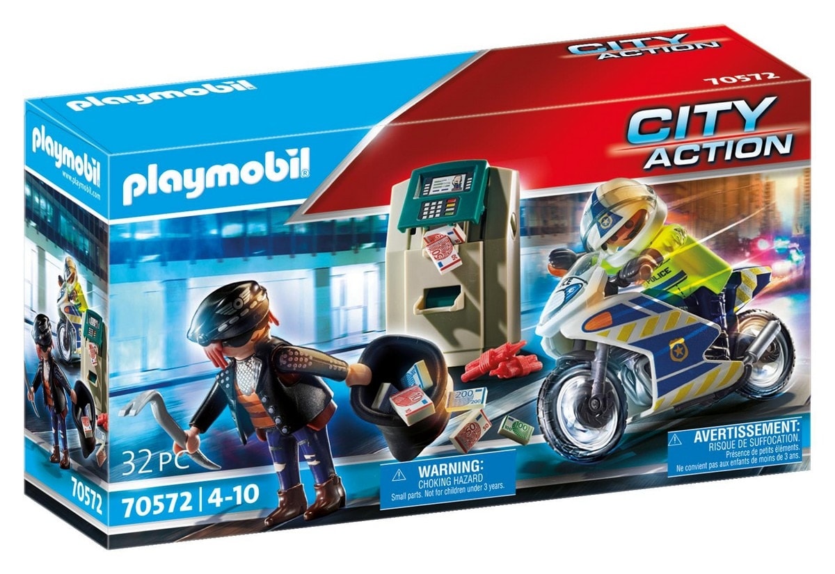 Playmobil - Moto de Policía: persecución del ladrón de dinero Playmobil City Action. - Image 1