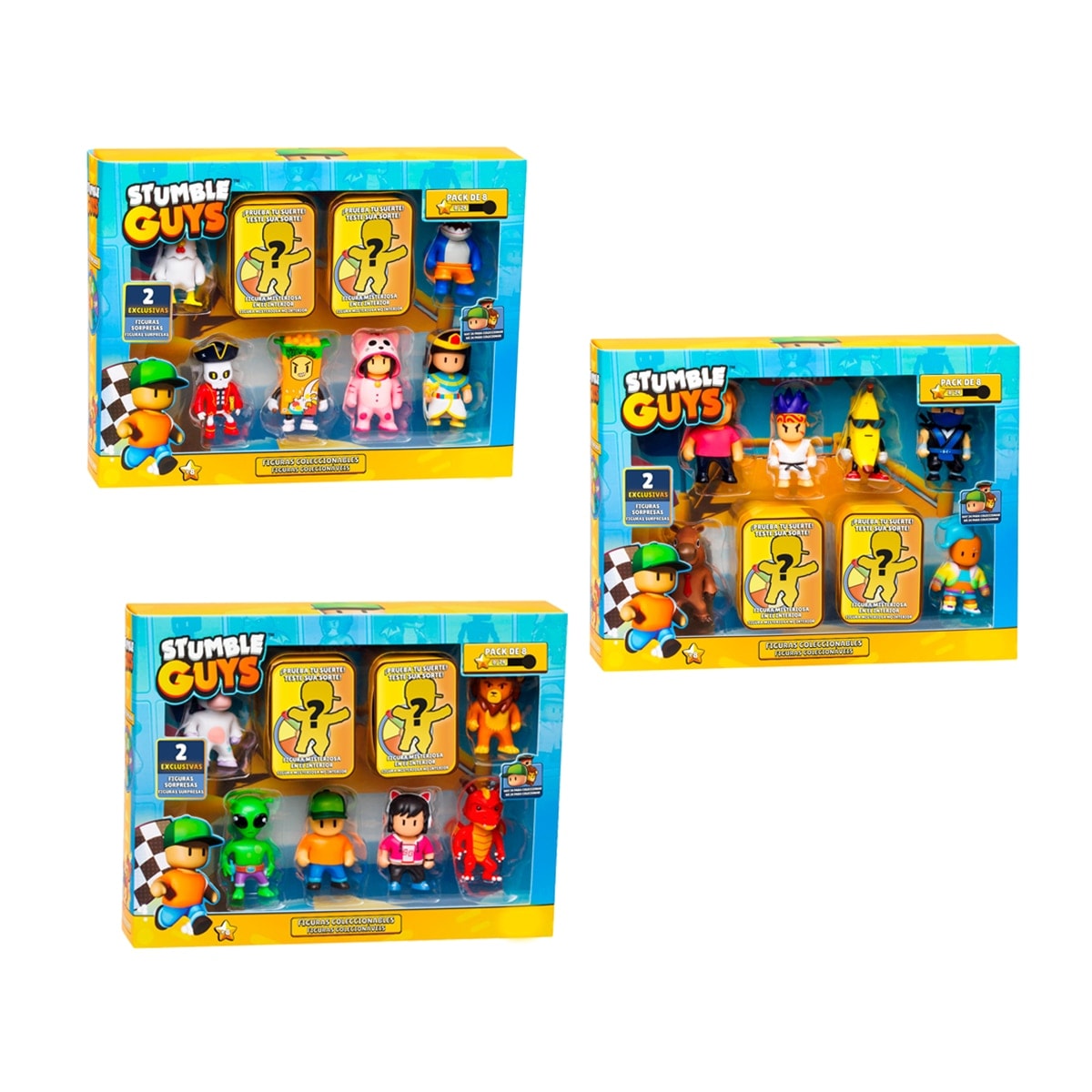 Bizak - Pack 8 figuras 6 cm con dos personajes sorpresa Stumble Guys Bizak modelos surtidos. - Image 1