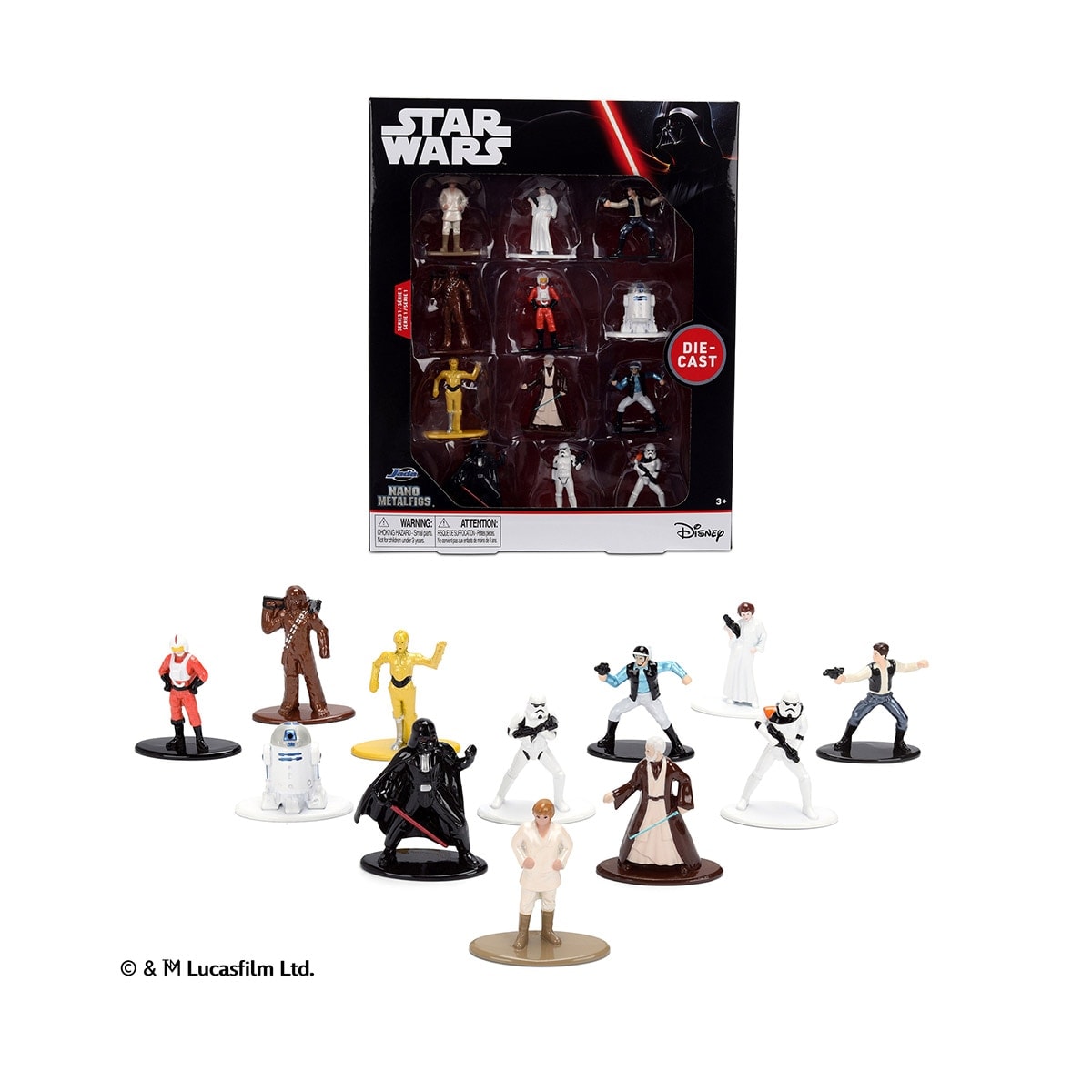 Jada - Pack en caja de 12 figuras Nanofigs metal de 4cm Disney Star Wars Jada. - Image 1