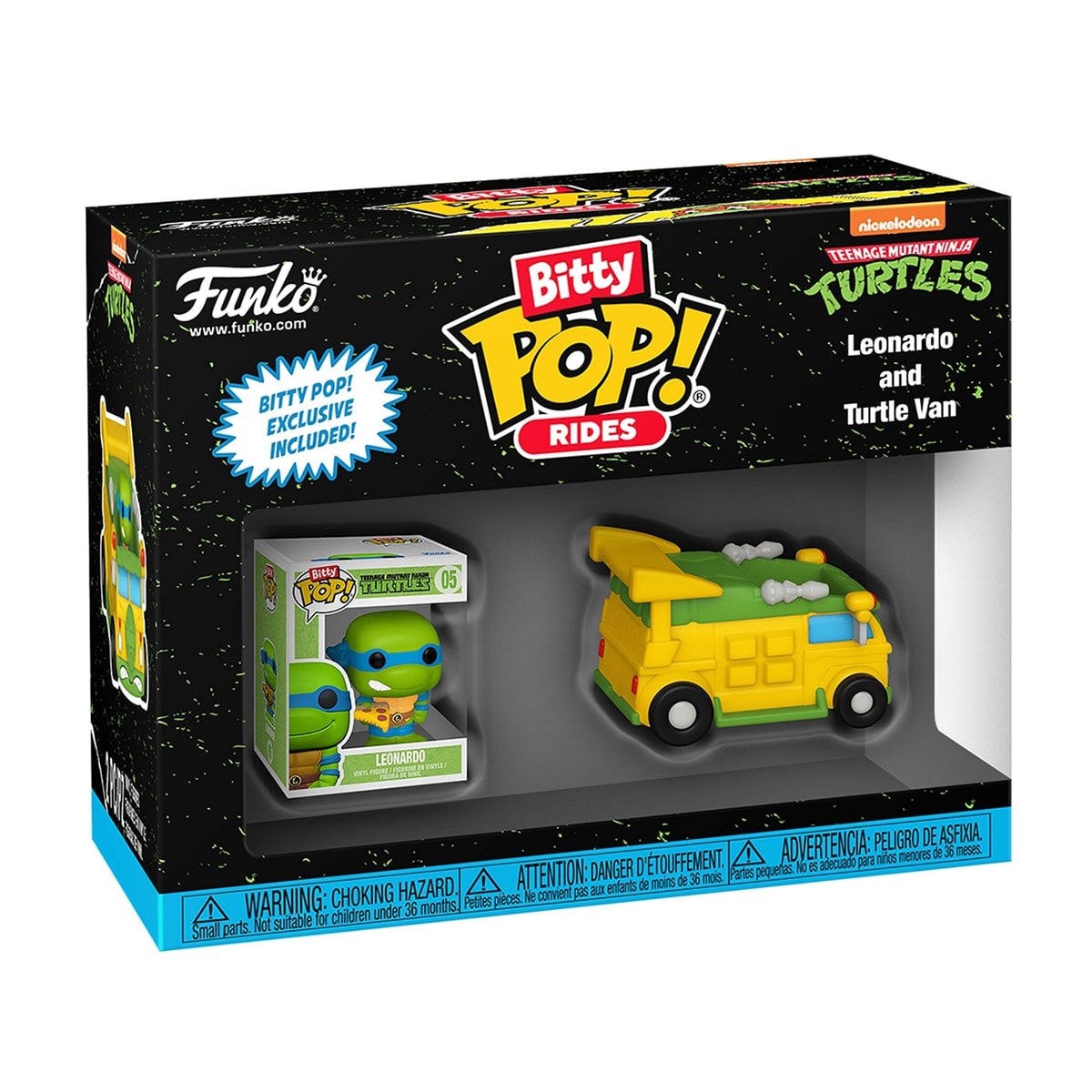 Funko - Funko Bitty POP Rides Leonardo with Van Las Tortugas Ninja. - Image 1