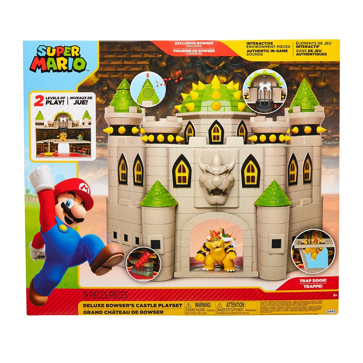 Jakks Pacific - Castillo Bowser con sonidos, música y accesorios. Incluye figura Bowser de 6 cm. Licencia Super Mario. Jakks Pacific. - Image 1