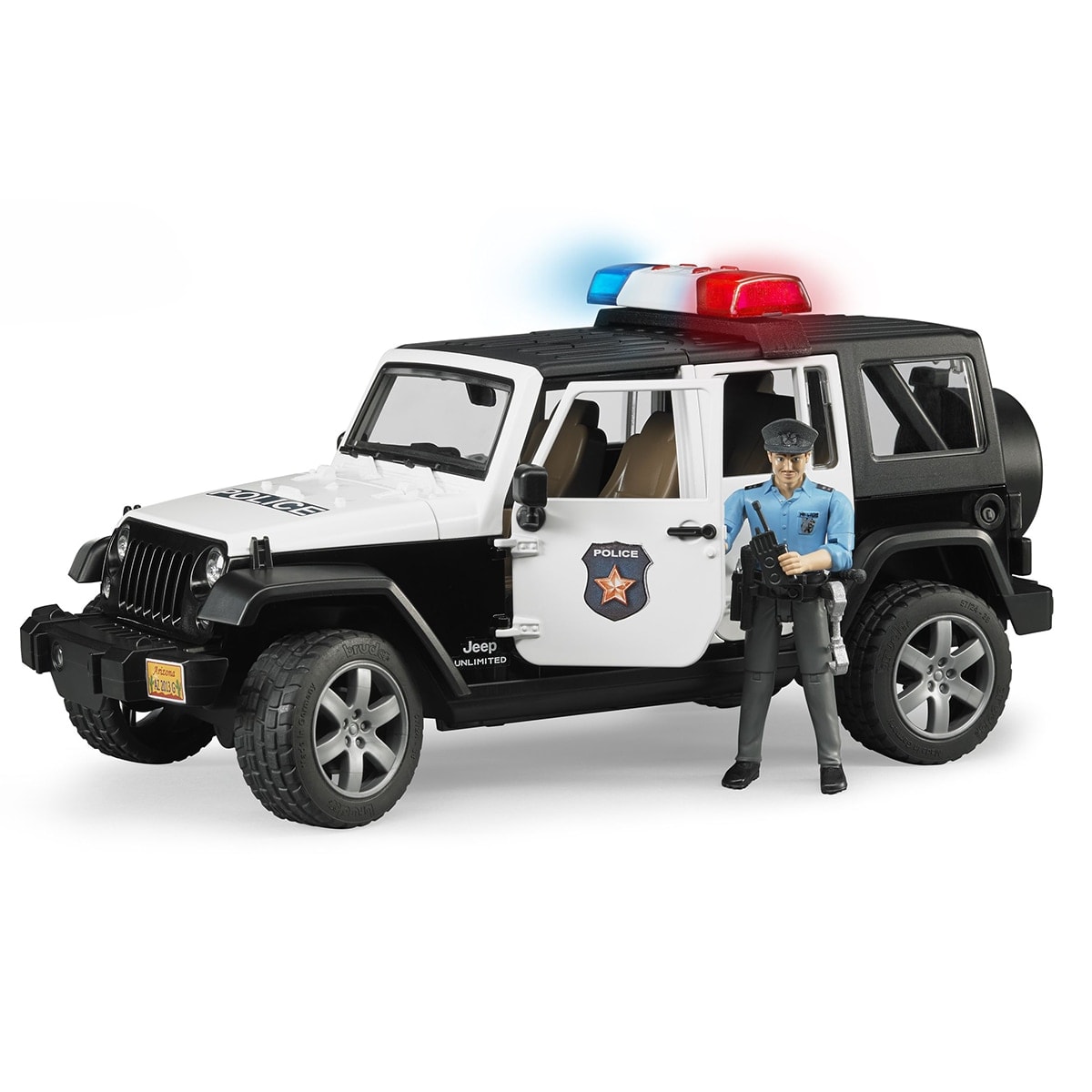 Bruder - Jeep Wrangler Unlimited Rubicon con sirena y policía. - Image 1